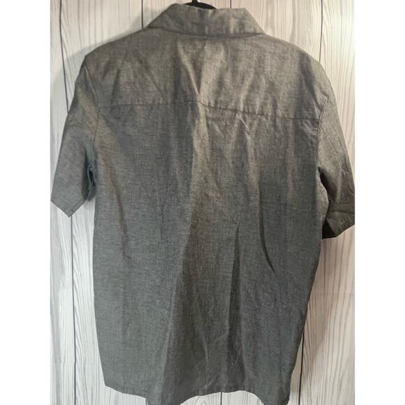 Bobbie Brooks Blouse Shirt Womens Large Short Sleeve Embroidery Gray Floral Vtg - Picture 5 of 8